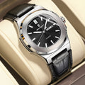 Poedagar 853 Black Leather Strap Quartz Watch