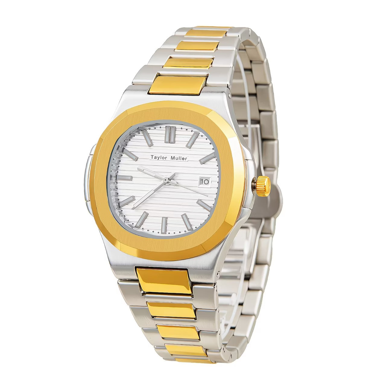 Taylor Muller Two Tone White Dial Stainless Steel