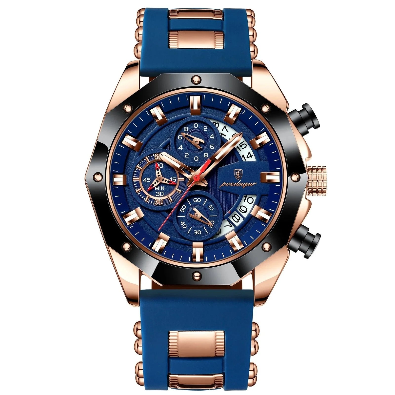 Poedagar 913 Navy Blue Sports Quartz Watch